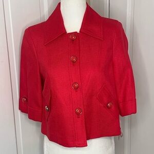 NYGARD Collection | Red Cropped Jacket with Black Buttons